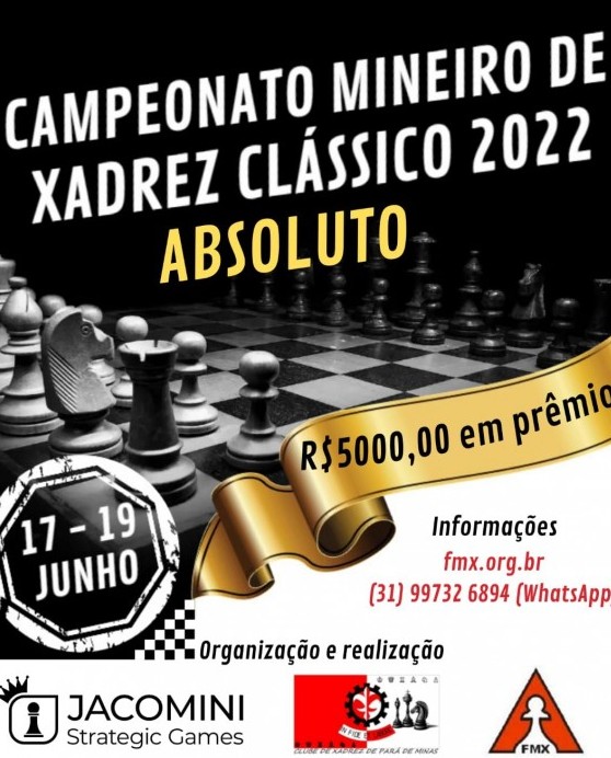 25/11/2023 – Campeonato Mineiro de Xadrez Rápido 2023 (Pará de Minas/MG) –  FMX